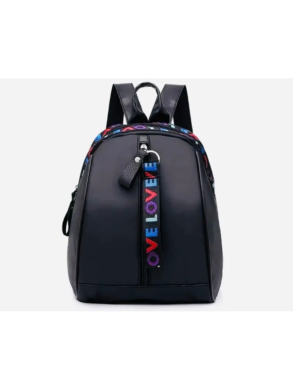 New - Unique & Stylish Black Mini Backpack with "LOVE" Embroidery